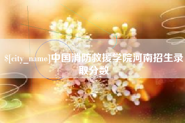 上饶中国消防救援学院河南招生录取分数