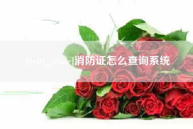 上饶消防证怎么查询系统