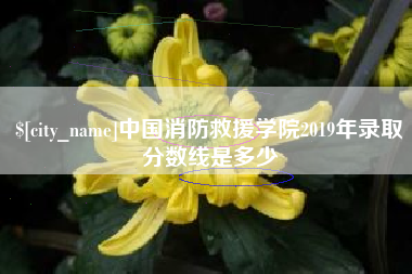 上饶中国消防救援学院2019年录取分数线是多少