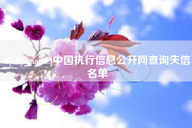 上饶中国执行信息公开网查询失信名单