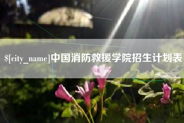 上饶中国消防救援学院招生计划表