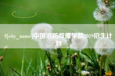 上饶中国消防救援学院2019招生计划